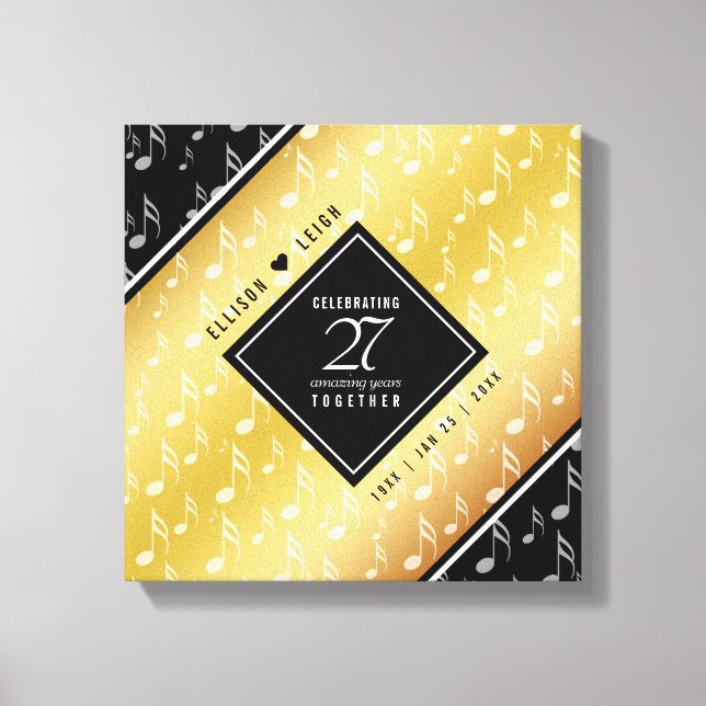 Lienzo Elegante 27º Aniversario del Boda de Música (Anverso)