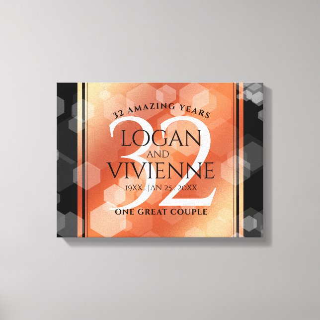 Lienzo Elegante 32º Aniversario de Bodas de Bronce (Anverso)
