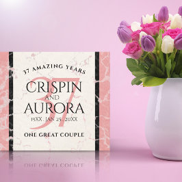 Lienzo Elegante 37° Aniversario del Boda de Alabastro