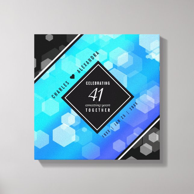 Lienzo Elegante 41° Aniversario del Boda de Topaz Azul (Anverso)