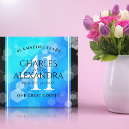 Lienzo Elegante 41° Aniversario del Boda de Topaz Azul