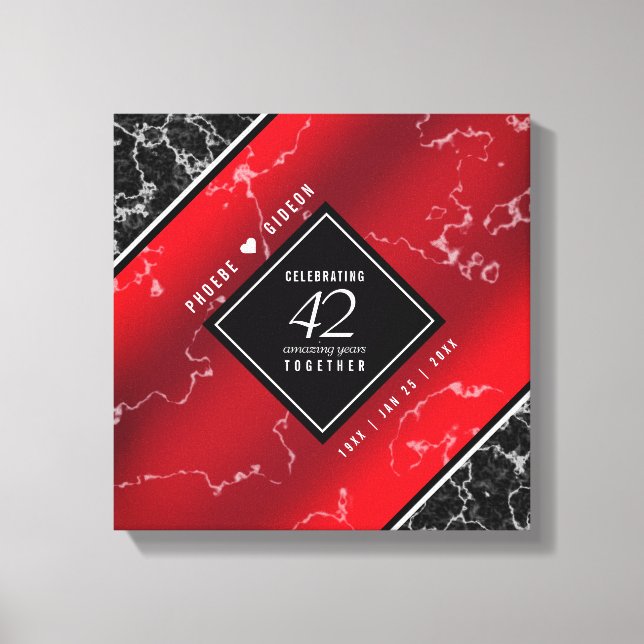 Lienzo Elegante 42° Aniversario del Boda Jasper (Anverso)