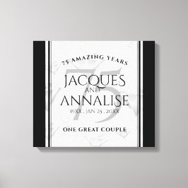 Lienzo Elegante 75° Aniversario del Boda del Diamante