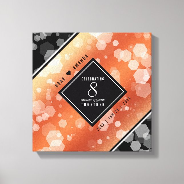 Lienzo Elegante 8° Aniversario del Boda de Bronce (Anverso)