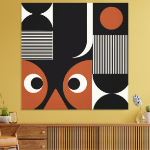 Lienzo Elegante abstracto geométrico marrón negro y blanc