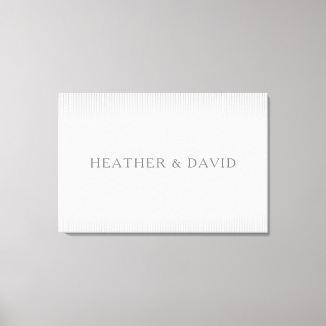 Lienzo Elegante apellido Monograma y delgadas franjas gri (Anverso)