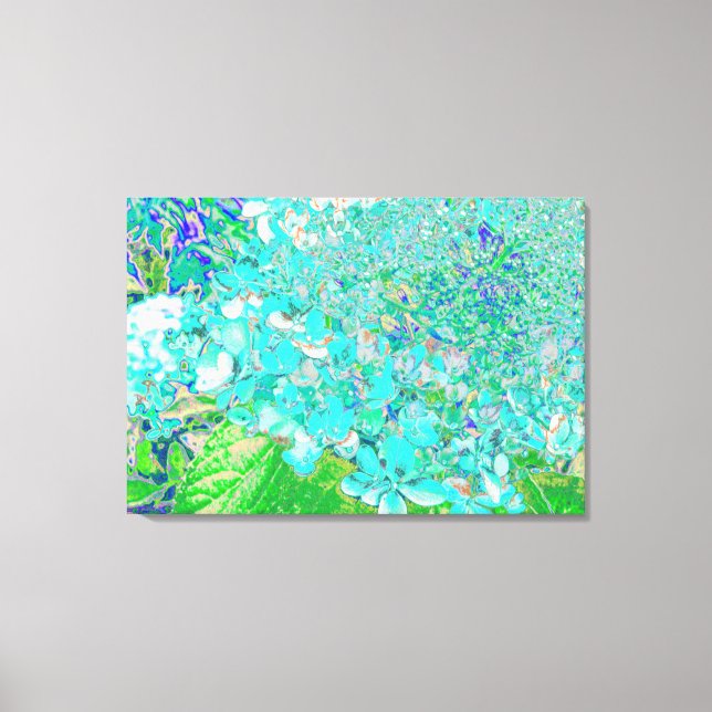 Lienzo Elegante Aqua y Green Limelight Hydrangea Detail (Anverso)