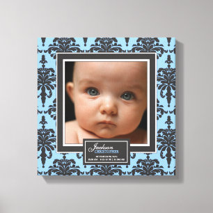 Lienzo Elegante Blue Damask Baby Photo Decor