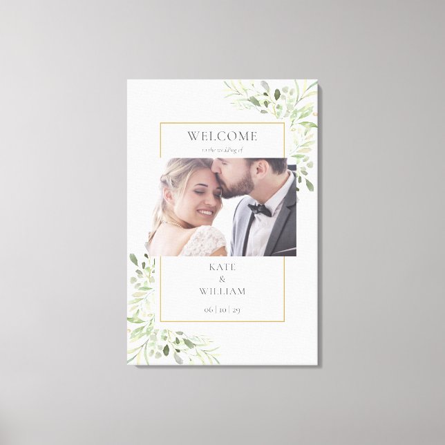 Lienzo Elegante Boda de fotografía de vegetación (Anverso)