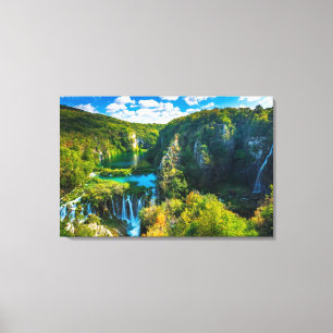 Lienzo Elegante cascada escénica, Croacia