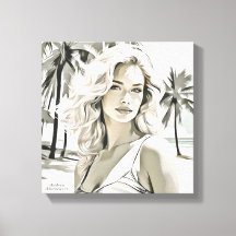 Elegante chica en blanco y negro