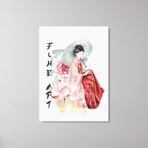 Lienzo elegante Chica japonés Geisha