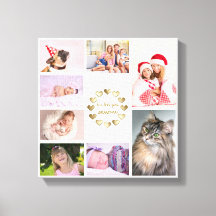 Elegante Colaje de Fotos de Familia en Oro Día de 