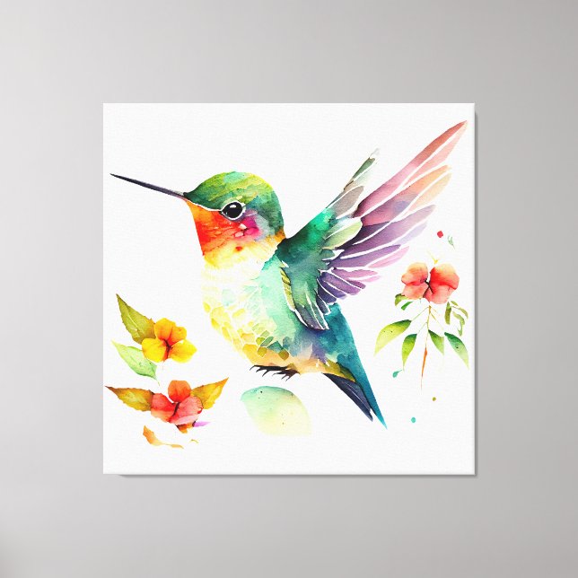 Lienzo Elegante colibrí gracioso para los amantes de las  (Anverso)
