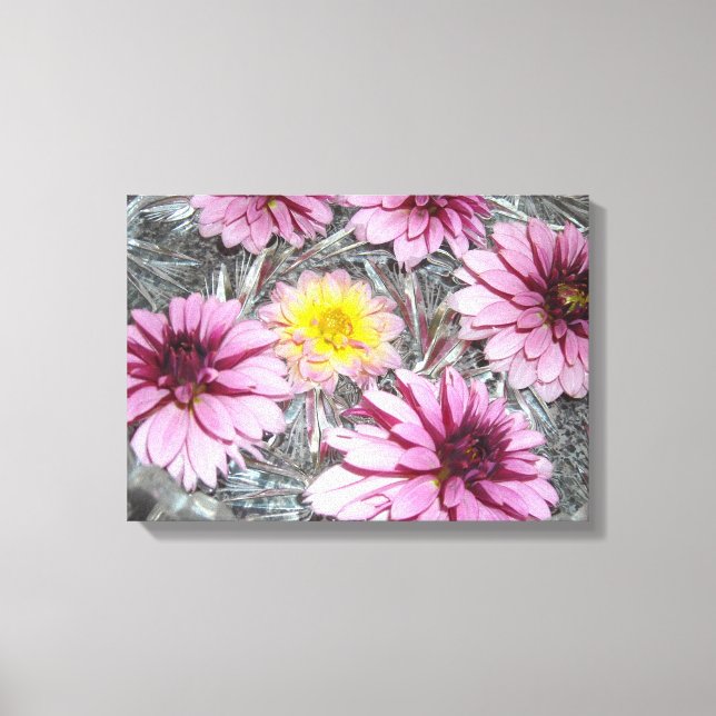 Lienzo Elegante Dahlias Rosa (Anverso)