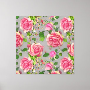 Lienzo Elegante diseño de Rosa de jardín de campo francés