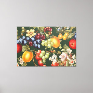 Lienzo Elegante diseño italiano con frutas y flores