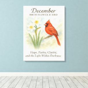 Lienzo Elegante Escritura Cristiana Cardenal de Diciembre