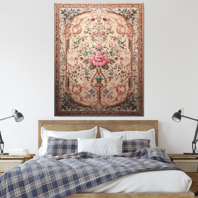 Lienzo Elegante estampado de tela arbolada persa (Insitu(Dormitorio))