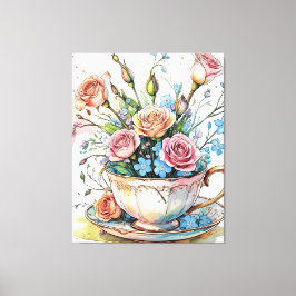 Lienzo Elegante estampado de tela de Boho Floral Art