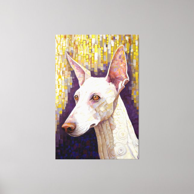 Lienzo Elegante estilo del Mosaic Gold Klimt de perro bla (Anverso)