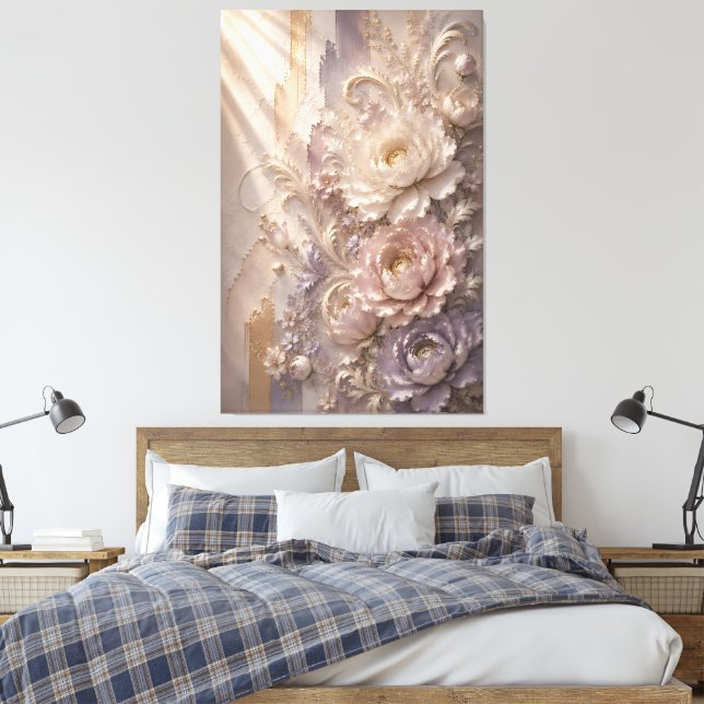 Lienzo Elegante Flor de Escarcha de Lavanda | Flo Emblemá (Insitu(Dormitorio))