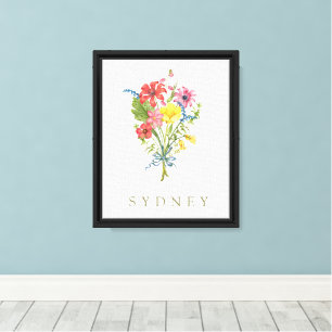 Lienzo Elegante flor silvestre Boho Floral