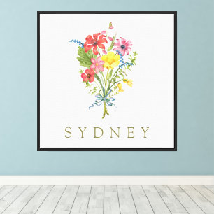 Lienzo Elegante flor silvestre Boho Floral