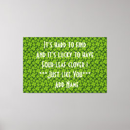 Lienzo Elegante Floral de trébol de cuatro hojas