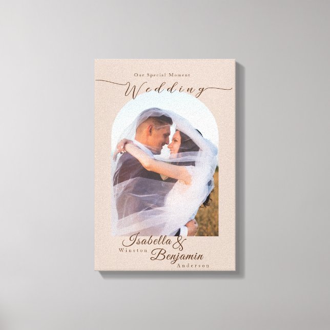 Lienzo Elegante foto de Boda Rosa de Moda (Anverso)