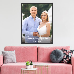 Lienzo Elegante Foto de Pareja Personalizada y Nombres An