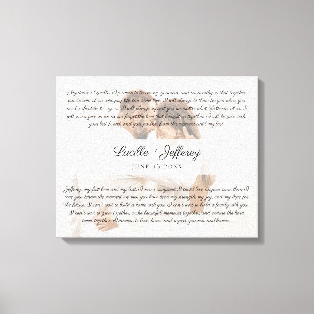 Lienzo Elegante foto del aniversario de la promesa de mat (Anverso)