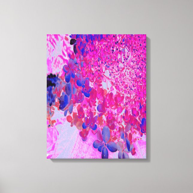 Lienzo Elegante Fuchsia e Hidrangea Luminosa Azul Oscuro (Anverso)