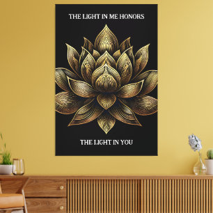Lienzo Elegante Golden Lotus Flor La luz en mí ...