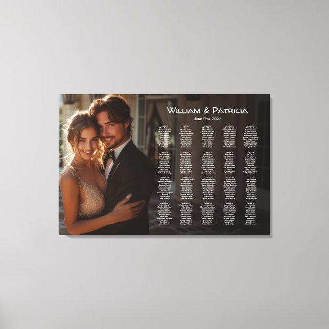 Lienzo Elegante gráfico de asientos de boda fotográfico m (Anverso)