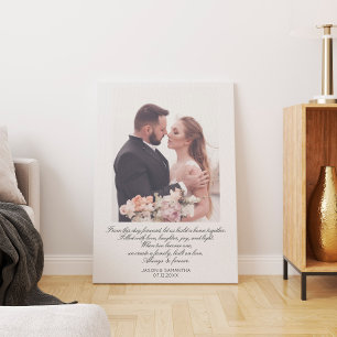 Lienzo Elegante guión de gran foto de boda y votos person