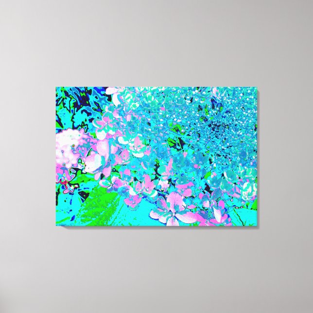Lienzo Elegante Hydrangea de luz rosa y azul (Anverso)