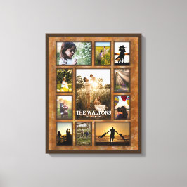 Lienzo Elegante marco de bronce falso collage de fotos fa