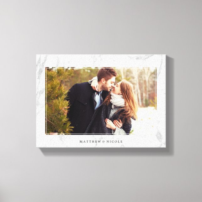 Lienzo Elegante Marco de textura de mármol (Anverso)