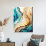 Lienzo Elegante Moda dorada blanca azul agate Marble<br><div class="desc">Elegante Moda de oro blanco azul Agate Marble Canvas Art</div>