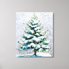 Lienzo Elegante Naturaleza Spruce Muro de nieve colgando
