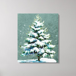 Lienzo Elegante Naturaleza Spruce Muro de nieve colgando