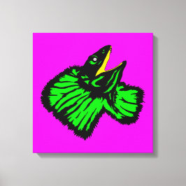 Lienzo Elegante Neon Green Frill Lizard