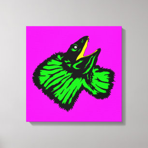 Lienzo Elegante Neon Green Frill Lizard