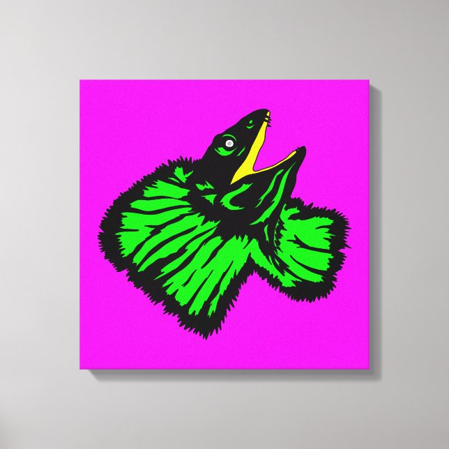 Lienzo Elegante Neon Green Frill Lizard (Anverso)