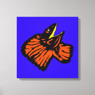 Lienzo Elegante Neon Naranja Frilled-neck Lizard