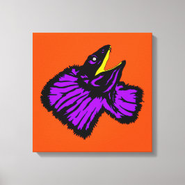 Lienzo Elegante Neon Purple Frill Lizard