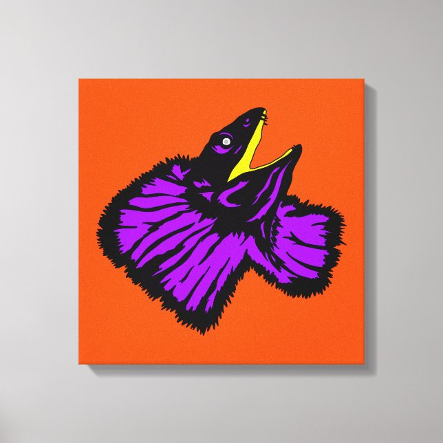 Lienzo Elegante Neon Purple Frill Lizard (Anverso)