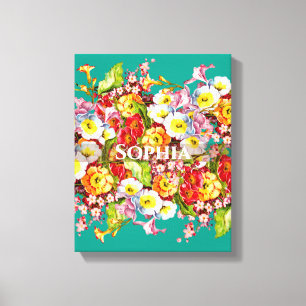 Lienzo Elegante nombre personalizado de color turquesa vi