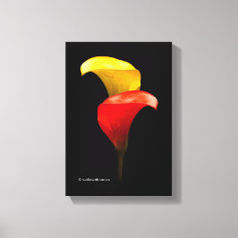Lienzo Elegante oro y Crimson Calla Lilies